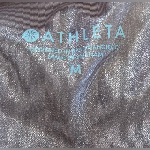 Athleta shimmery tights leggings in powervita for women Sz medium activewear - Picture 7 of 8
